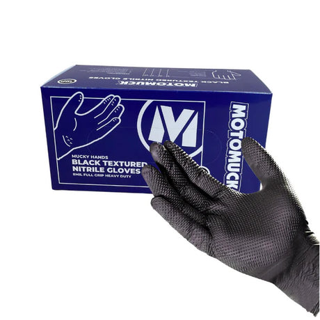 Motomuck Black Nitrile Industrial Gloves