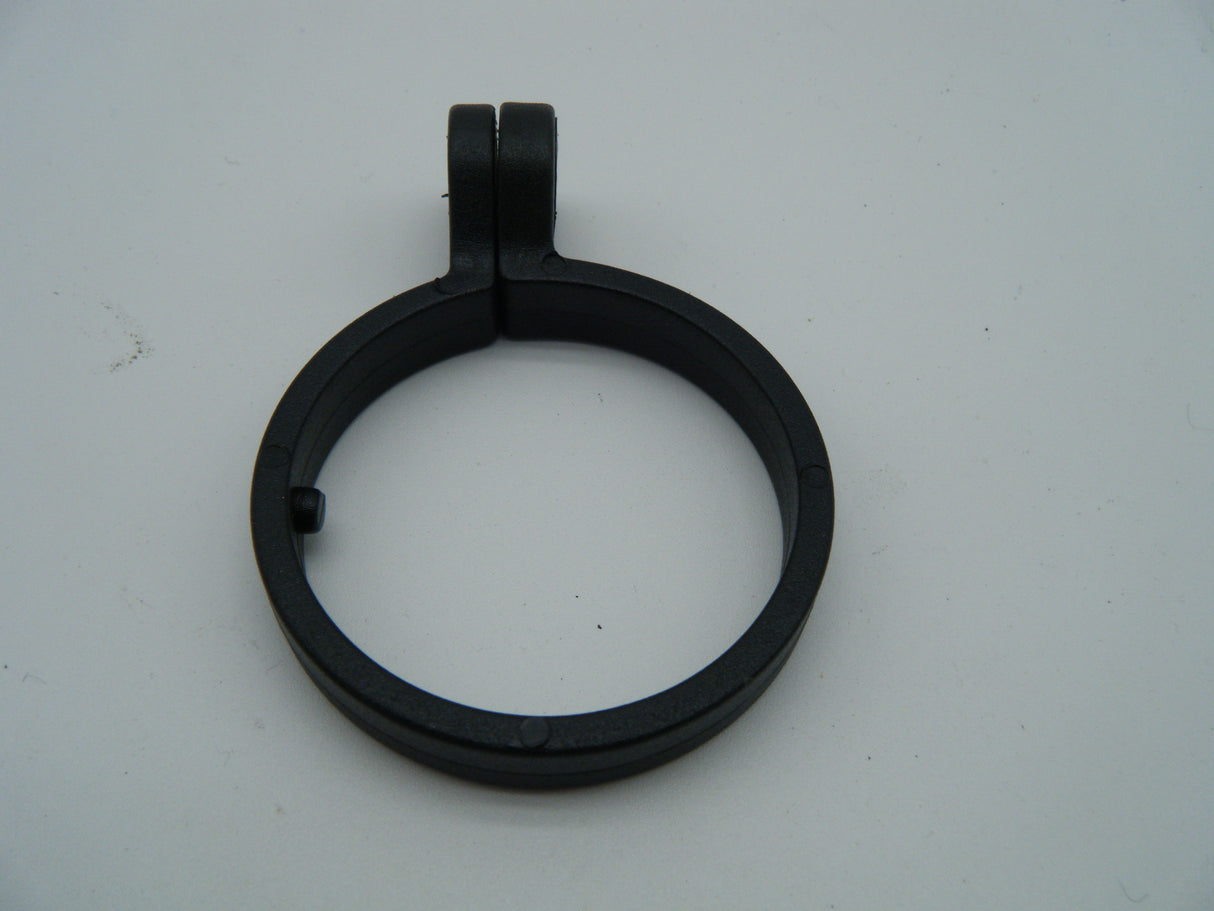 Front fork guard clamp.  Black.  LHS.