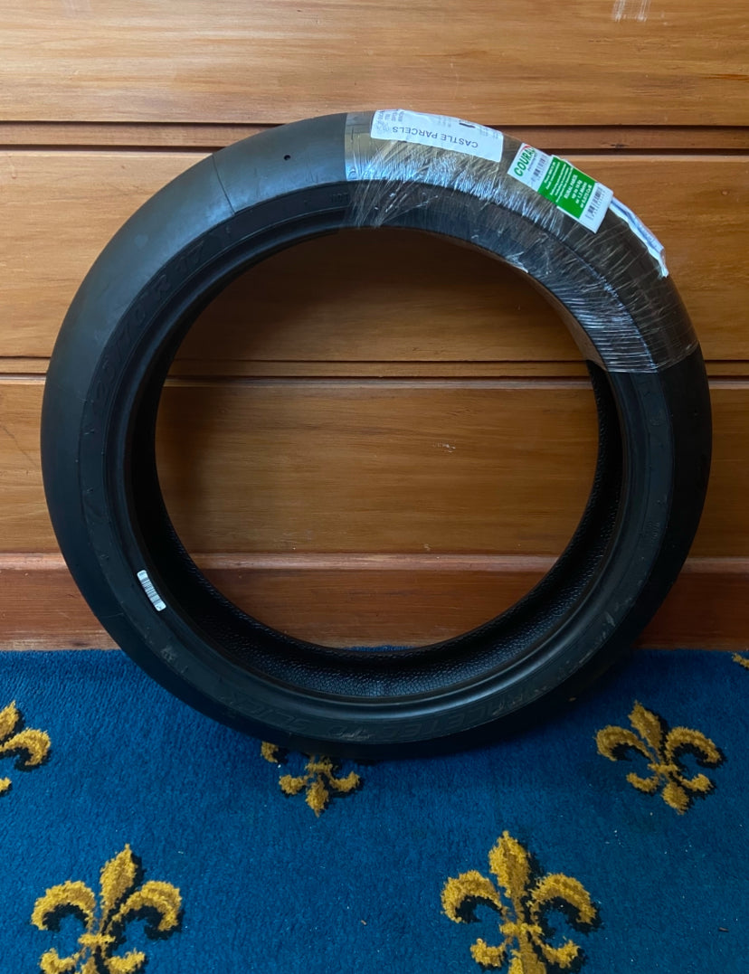 Metzeler Track Day slicks. 120/70 x 17 and 180/55 x 17. rrp $698. Your price $555